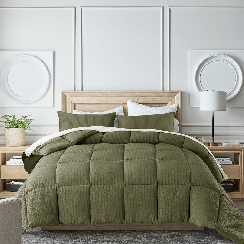 Kasentex Reversible All-Season Comforter Twin/Queen/King - Cozy Down Alternative Bedding
